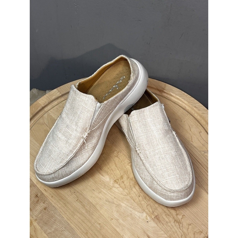 OrthoComfoot Mules‎ Mens EU 42 Beige Slip On Backless Loafer Casual Canvas